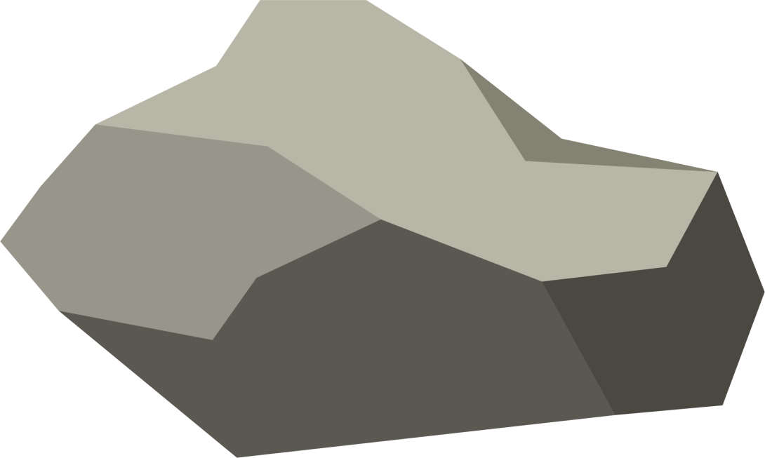 A flat, sloped rock.