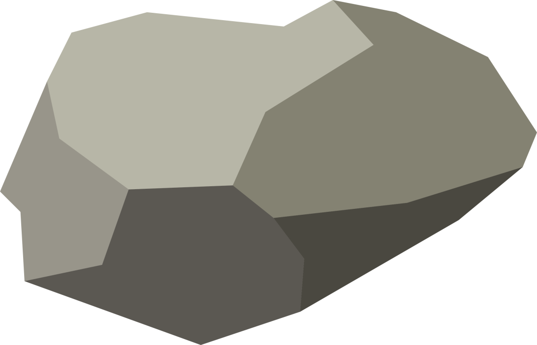 A flattish rock that slopes down to the right.