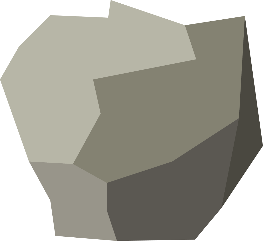 A rounded, heavy rock.