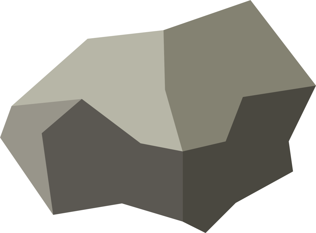 A rock that curves in and out.